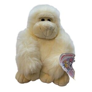 Vintage 8" Commonwealth Plush Ivory/Cream Gorilla With Original Tag